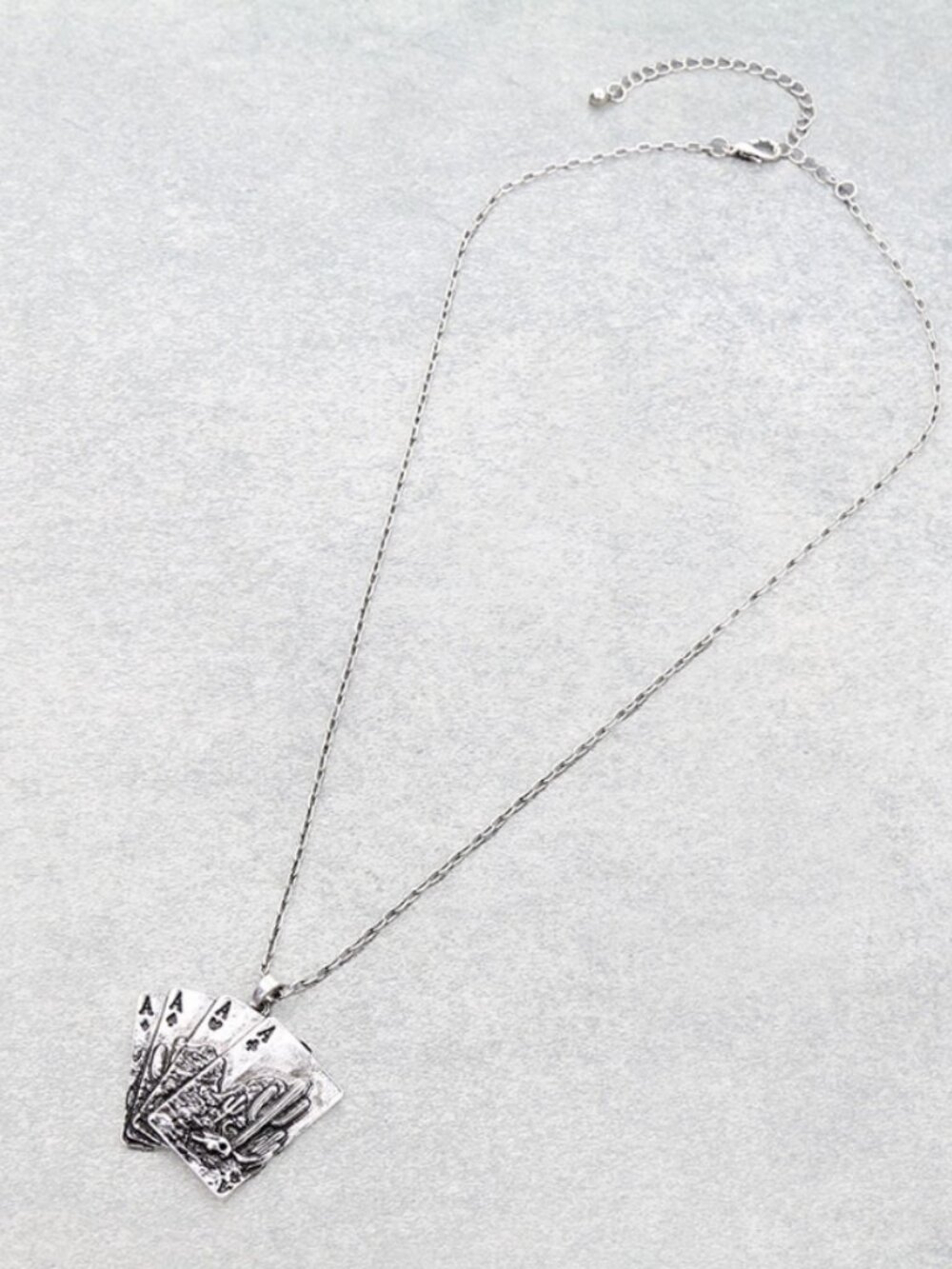 Hippie by JolliMolli Western Cactus Desert Scenery Four Aces Card Pendant Neckla
